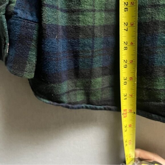 Pladra cotton green blue plaid flannel button up shirt Sz 2X - Picture 12 of 12